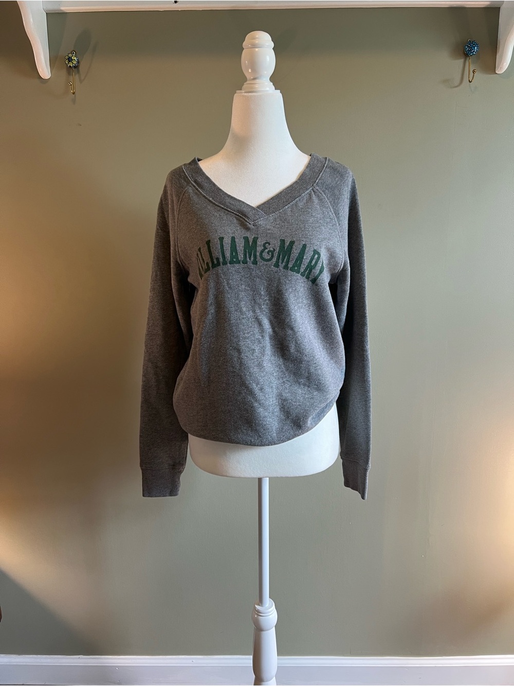 William & Mary University Gray V-Neck Women's Sweatshirt
